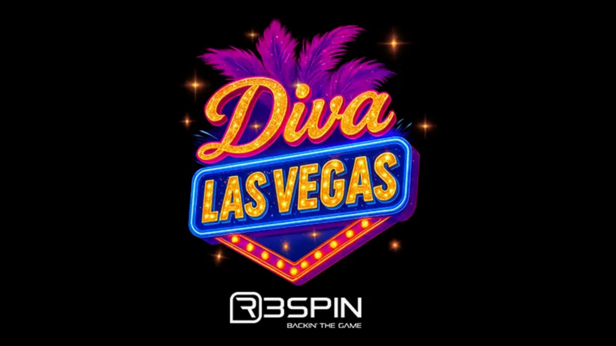 Tampilan visual slot Diva Las Vegas dengan latar belakang panggung mewah dan roda bonus emas.