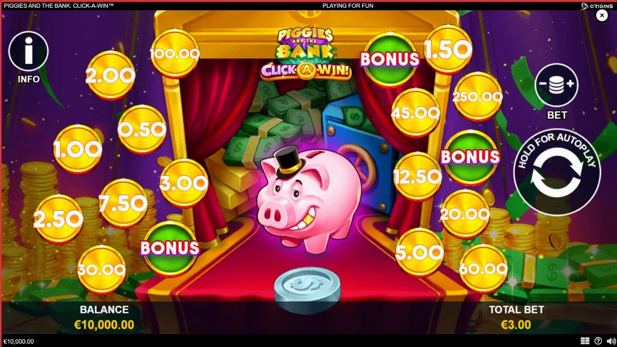 Piggies and the Bank: Click-A-Win slot dengan tema babi kaya dan brankas emas